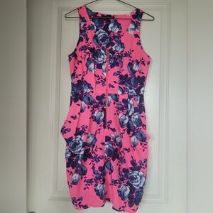Vibrant pink & blue Dex dress